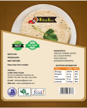 black pepper papad 200g pack (80x 200g pack ) 16kg