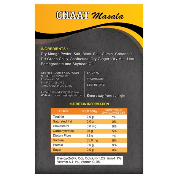 chat masala 100g cartons