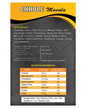 chhole masala 100g cartons