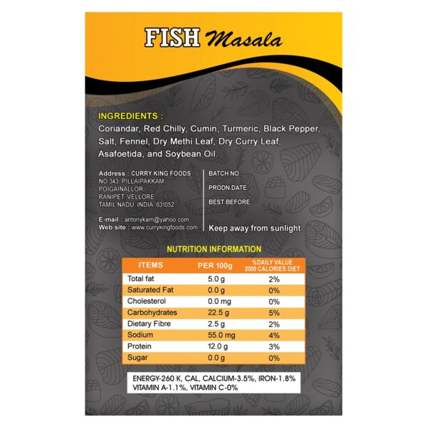 fish masala 100g cartons