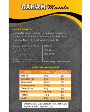 garam masala 100g cartons