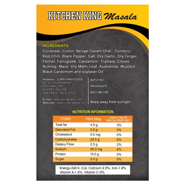 kitchen king masala 100g cartons