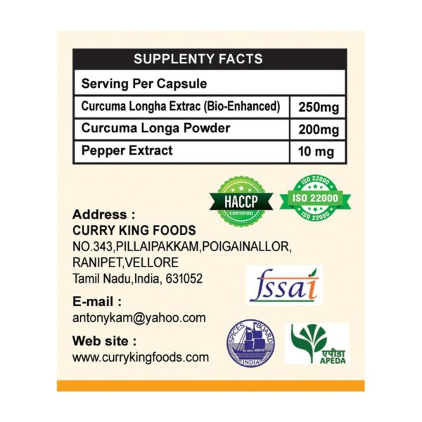 curcumin capsules – 60 nos